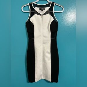 GUESS Black & White Mesh Dress